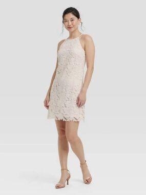 A New Day Cream Scalloped Lace Women’s Mini Dress Size XS